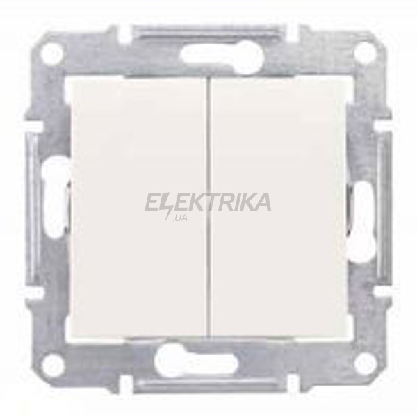 Вимикач 2-клавішний IP44 Schneider Electric Sedna слонова кістка (SDN0300423)