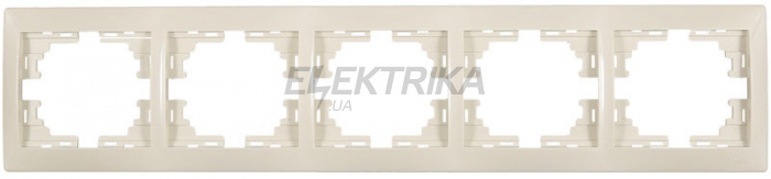 Рамка 5 постів горизонтальна Lezard Mira б/вст крем (701-0300-150)