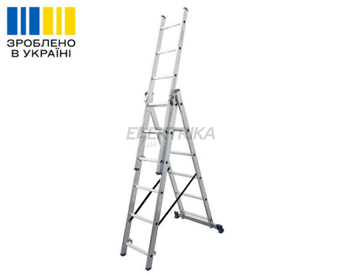 Алюмінієва трьохсекційна драбина TRIOMAX VIRASTAR 3x6 сходинок(VTL036)