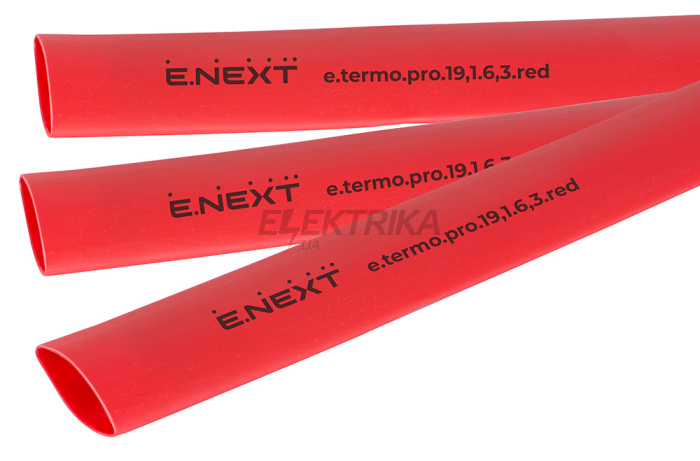 Термоусаджувальна трубка з клейовим шаром e.termo.pro.19,1.6,3.red, 19,1/6,3, 1м, червона (p092047)