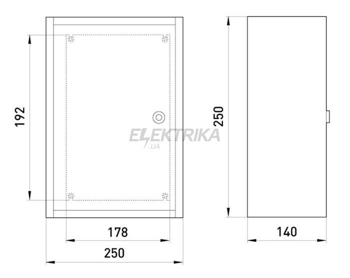 Бокс монтажний навісний ENEXT (250 х 250 х 140) IP31 (БМ-25С+П)