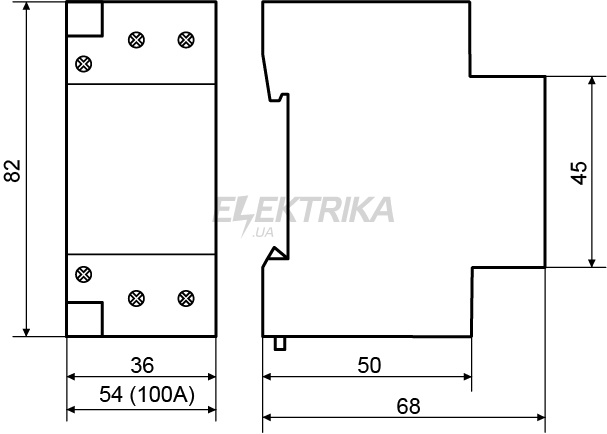 Контактор модульний АСКО-УКРЕМ MK-N 2P 100A 2NO (A0040030038)