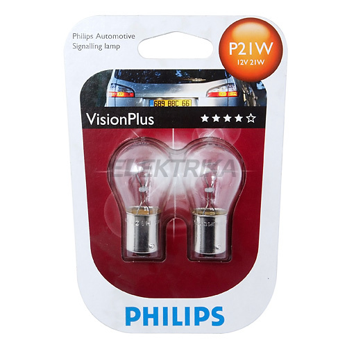 Автомобільна лампа P21W 12В 21Вт BA15S VISIONPLUS (блістер – 2 шт.)