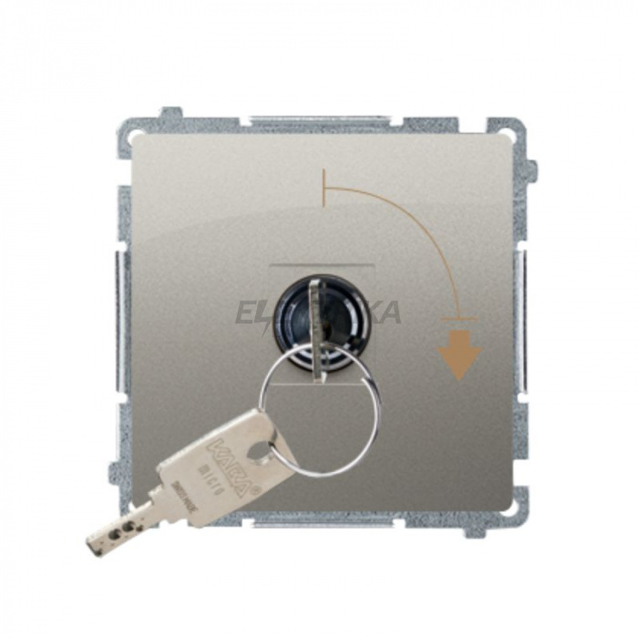 Вимикач із ключем тимчасовий Simon Basic на 2 положення, сатин (BMP1K.01/29)