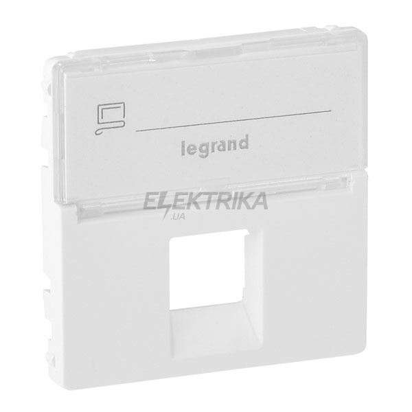 Панель лицьова розетки RJ11/RJ45 з тримачем маркування, білий, Valena LIFE