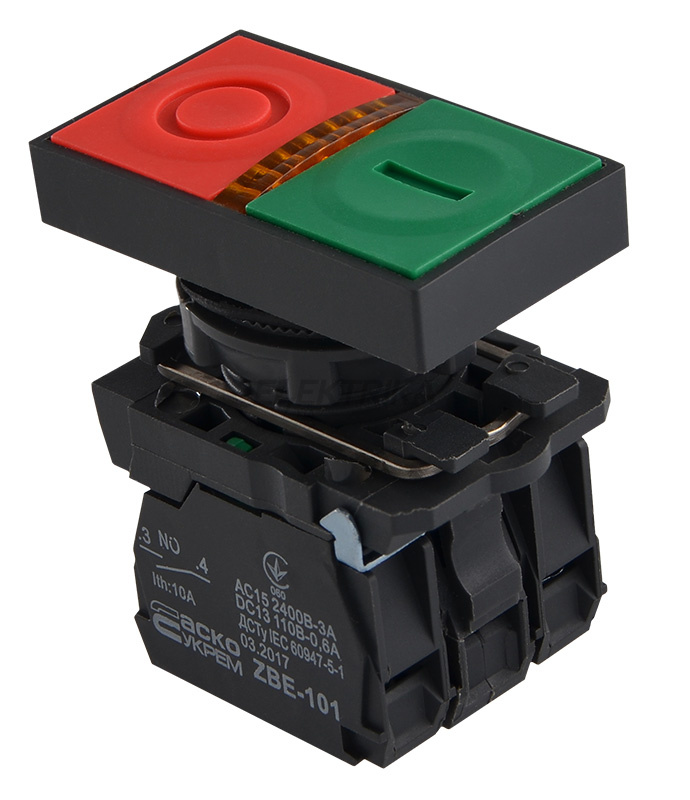 Кнопка подвійна з підсвічуванням "Старт/Стоп" АСКО-УКРЕМ TB5-AW8365 (A0140010179)
