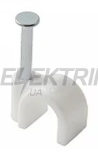 Скоба Lectris 6 мм для круглого кабелю із цвяхом біла 100 шт (03LCZBRDD06WH)