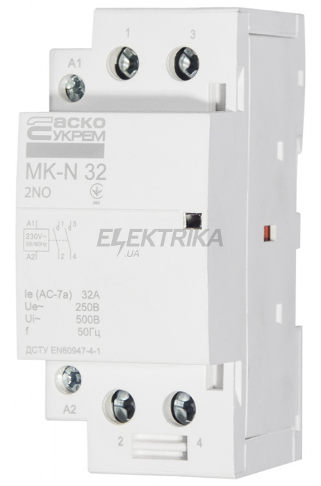 Контактор модульний АСКО-УКРЕМ MK-N 2P 32A 2NO (A0040030031)