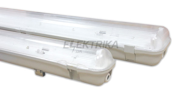 Світильник люмінесцентний із призм. плафоном e.lum.cpw.2.58.new 2х58W IP65 (новий дизайн)