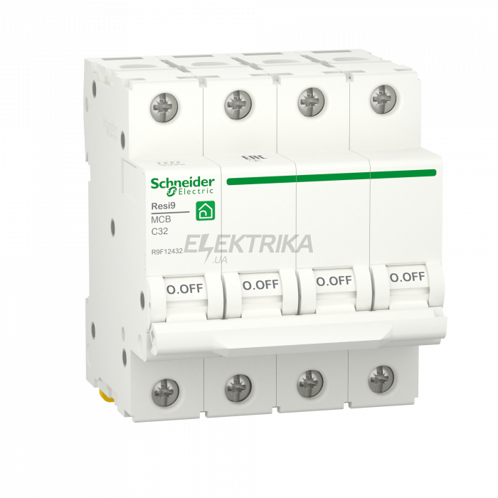 Автоматичний вимикач Schneider Electric RESI9 6kA 4P 32A C R9F12432
