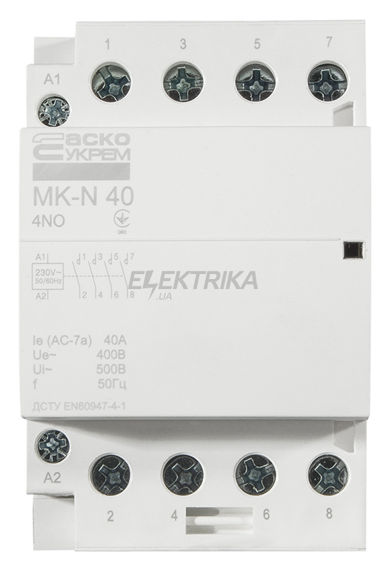 Контактор модульний АСКО-УКРЕМ MK-N 4P 40A 4NO (A0040030033)