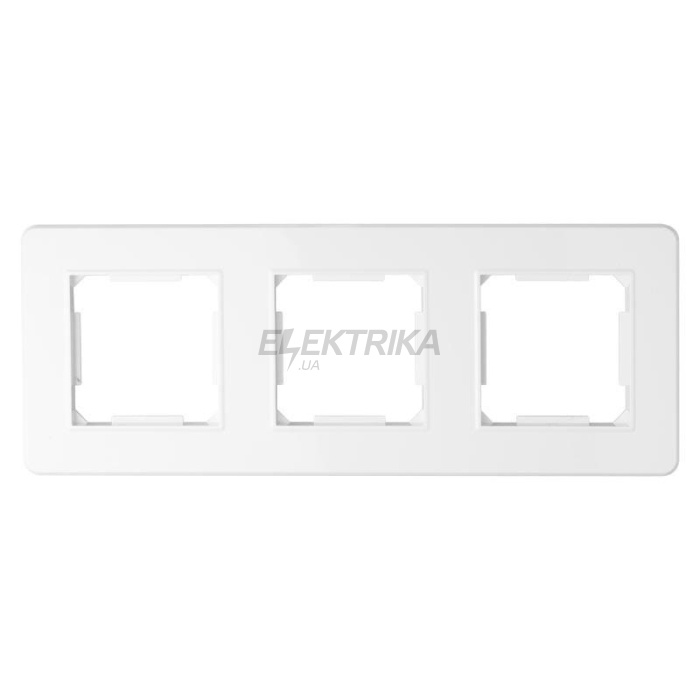 Рамка 3-місна, пластикова, біла глянцева QUAD (QAD1003W)