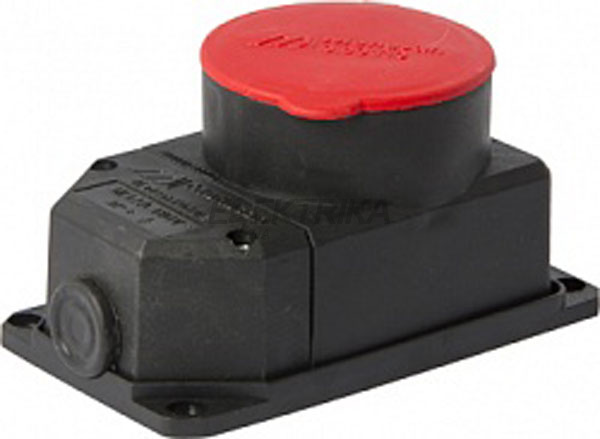 Силова розетка стаціонарна із захисною кришкою каучукова e.socket.rubber.072.32, 4п., 32А