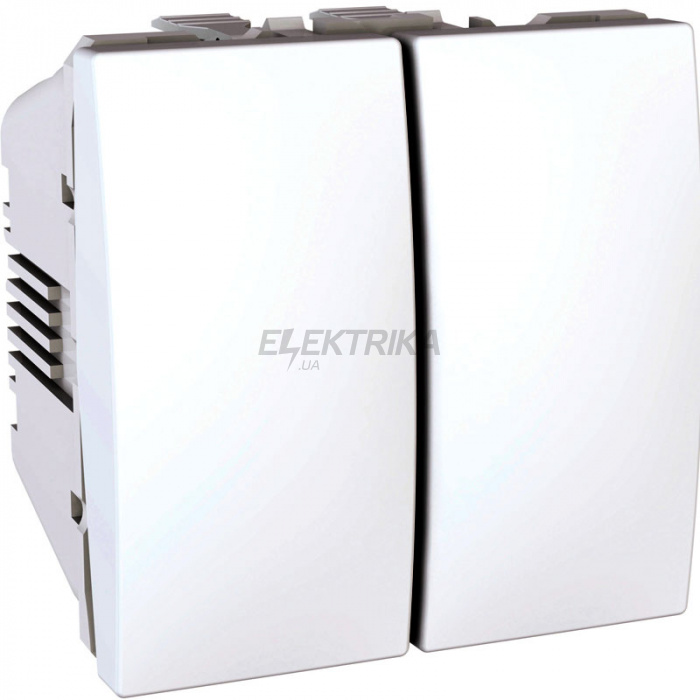 Перемикач двоклавішний (СХ.6+6) Schneider Electric Unica білий (MGU3.213.18)