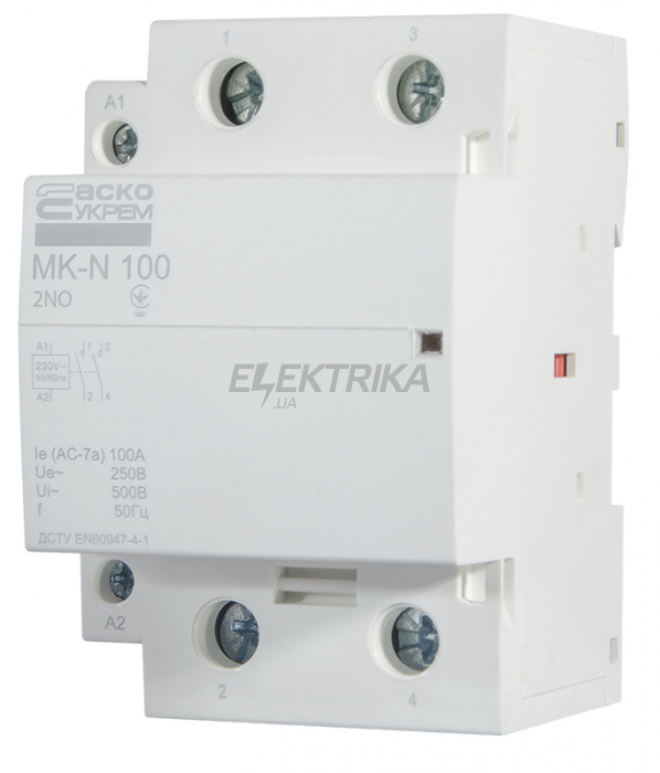 Контактор модульний АСКО-УКРЕМ MK-N 2P 100A 2NO (A0040030038)