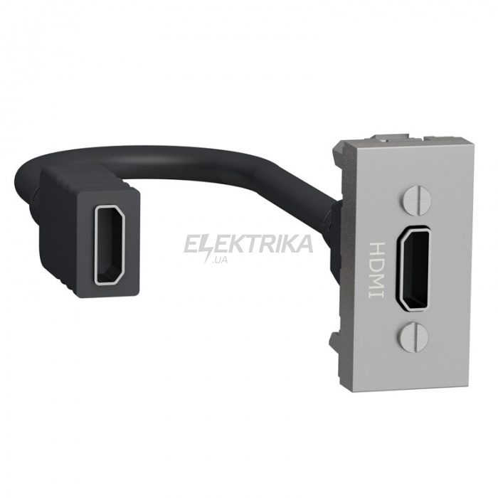 Розетка HDMI Schneider Unica New 1 модуль алюміній (NU343030)