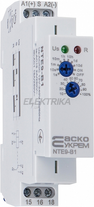 Реле затримки часу на вимкнення NTE9-B1 AC/DC 12-240V (A0010240003)