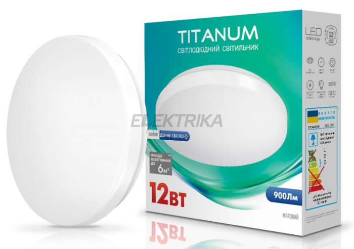 LED світильник настінно-стельовий TITANUM 12W 5000K Матовий (TLCL-125M)