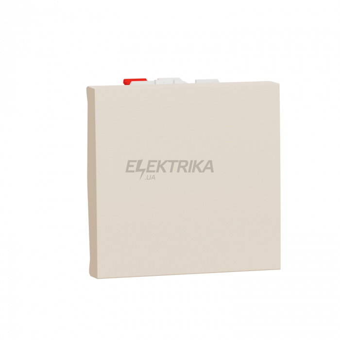 Кнопковий вимикач Schneider Electric Кнопковий вимикач 1-клавішний, 10А, 2 модулі, бежевий Unica New Studio NU320644