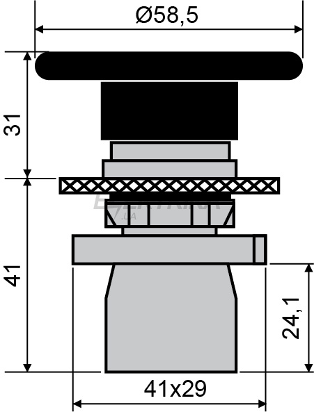 Кнопка "грибок" "Стоп" АСКО-УКРЕМ LAY5-ER42 (d 60 мм) червоний (A0140010192)