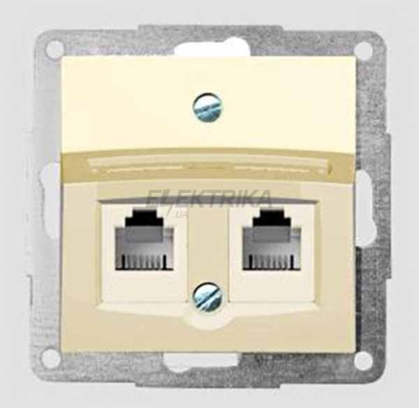 Корпус для 2xRJ12/RJ45, слонова кістка