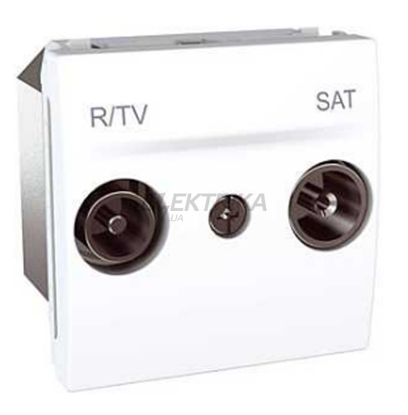 Розетка R-TV/SAT прохідна, біла