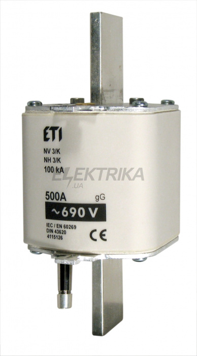 Плавка вставка запобіжник ETI NH3/K gG 300A/690V 004115121