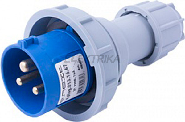 Силова вилка переносна e.plug.013.16.67, 3п., 230В, 16А, IP 67