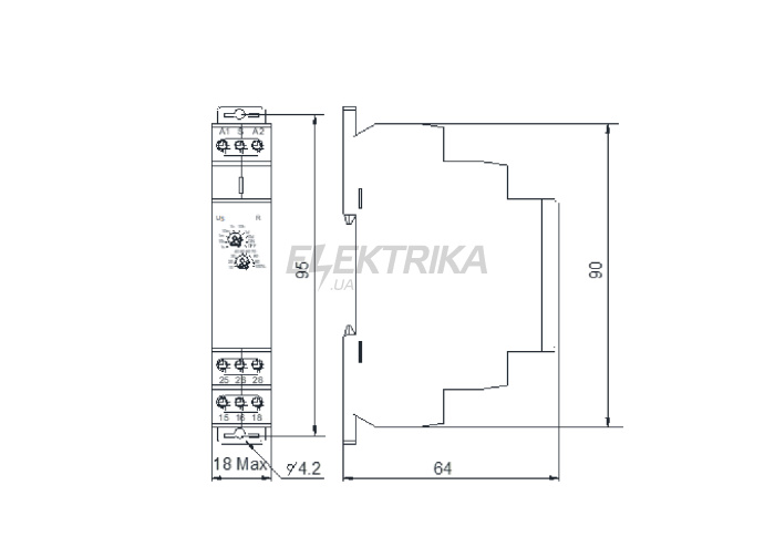 Реле затримки часу на вимкнення NTE9-B1 AC/DC 12-240V (A0010240003)
