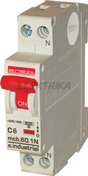 Автоматичний вимикач модульний E.NEXT e.industrial.mcb.60.1N.C32.thin, 1+N р, 32А, C, 6кА (i0170006)