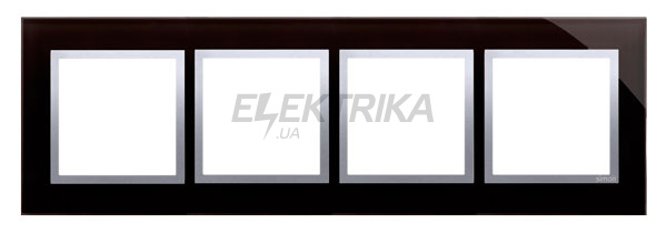 Рамка скляна 4-посту Simon 54, місячна лава, вставка срібло