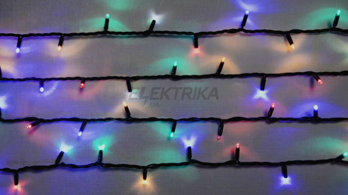 Гірлянда зовнішня DELUX STRING 200LED 20m (2*10m) мульти/чорний IP44 EN (90016609)
