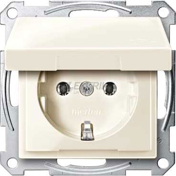 Механізм розетки SCHUKO з кришкою IP44, бежевий