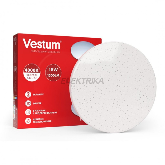 Світильник LED Vestum STARLIGHT 18W 256*55мм 4000K, 1500Lm без д/у (1-VS-8001)