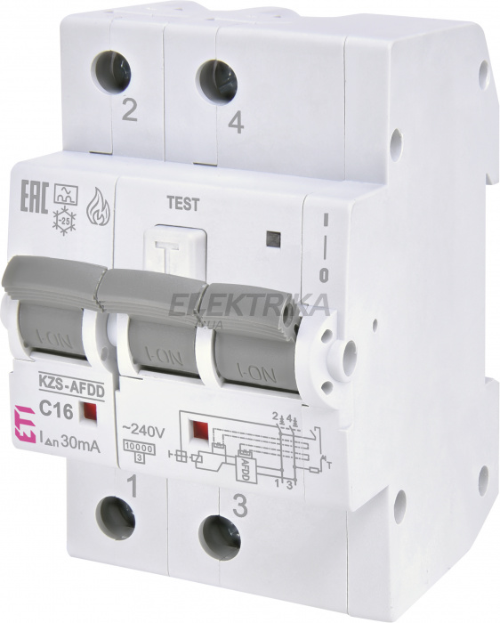 Дуговий захист ETI KZS-AFDD 3M2p A C16/0.03 002173874