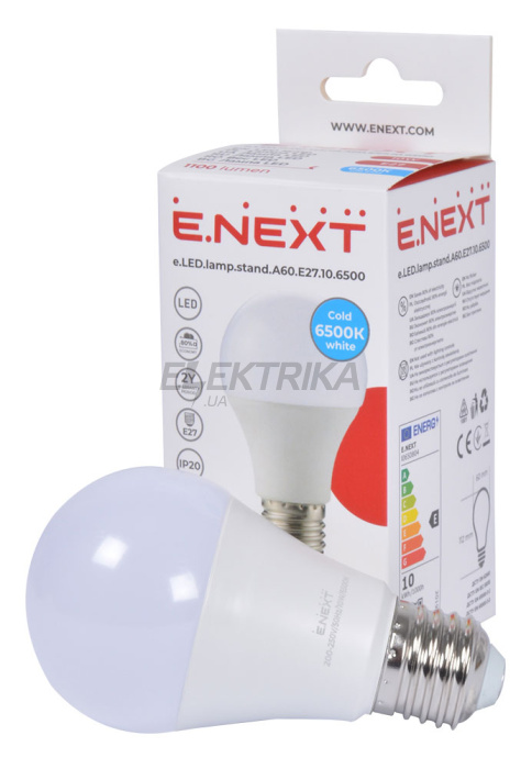 Лампа світлодіодна e.LED.lamp.stand.A60.E27.7.6500, 7Вт, 6500К 110лм/Вт (l0650802)