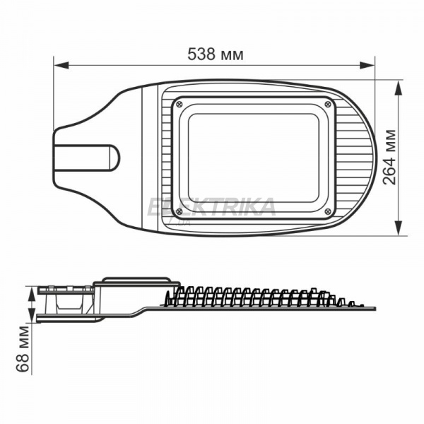 LED ліхтар вуличний VIDEX 100W 5000K Сірий (VL-SL06-1005)