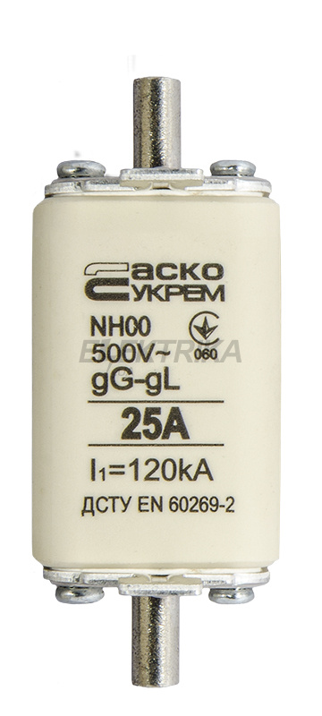 Запобіжник ножовий плавкий АСКО-УКРЕМ NH00 25A gG (A0050010009)