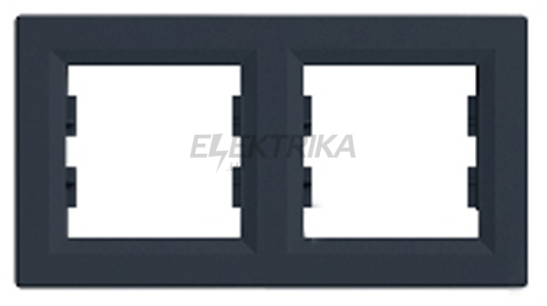 Рамка горизонтальна 2 поста Schneider Electric Asfora антрацит (EPH5800271)