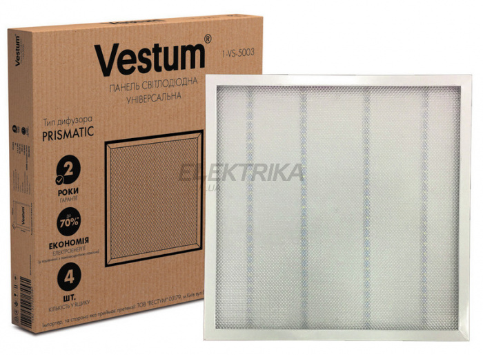 Панель світлодіодна Vestum LED Prisma 36W 600x600 6500K 220V (1-VS-5003)