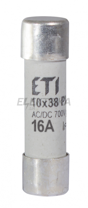 Плавка вставка запобіжник ETI CH10x38 gR 16A/700V AC/DC 002625023