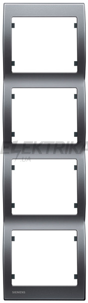 Рамка 4 посту вертикальна Siemens Iris сталь нептун (S18104 AN)