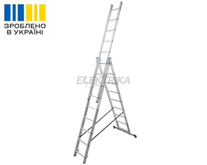 Алюмінієва трьохсекційна драбина TRIOMAX VIRASTAR 3x9 сходинок(VTL039)