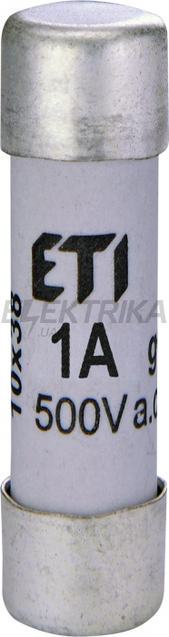 Плавка вставка запобіжник ETI CH10x38 gG 1A/500V 002620000