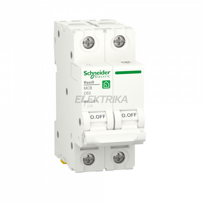 Автоматичний вимикач Schneider Electric RESI9 6kA 2P 63A C R9F12263