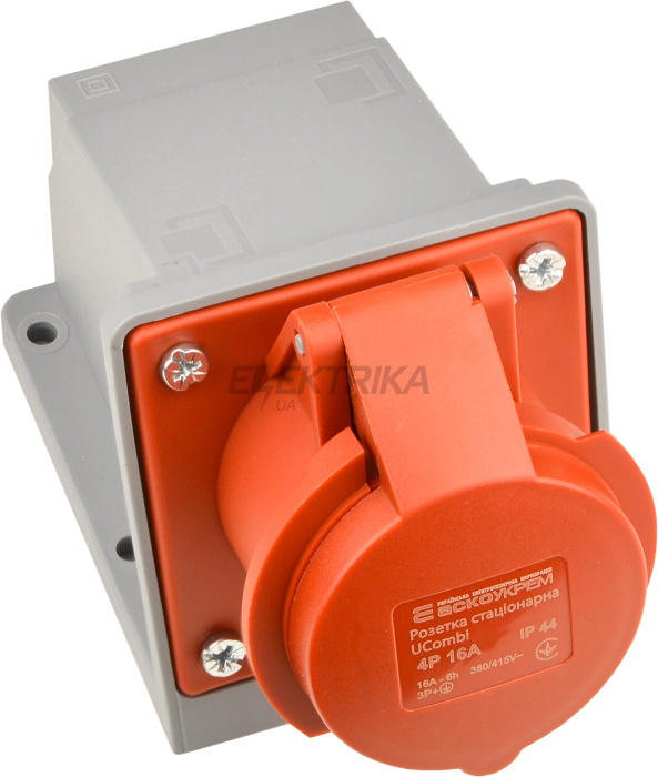 Розетка стаціонарна серії  UСombi 4P 16A IP 44 (A0080010146)