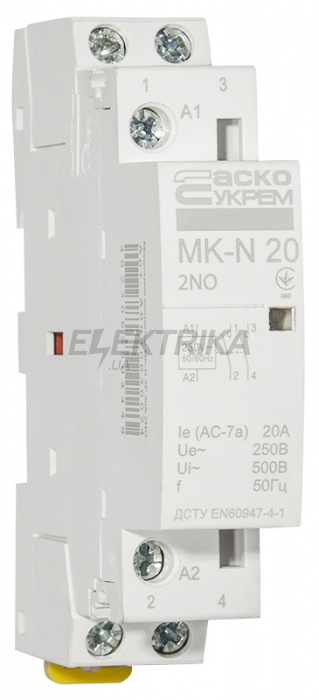 Контактор модульний АСКО-УКРЕМ MK-N 2P 20A 2NO (A0040030024)