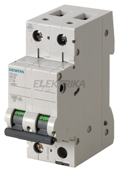 АВТОМАТ ЗАХИСТУ SIEMENS 400V 6KA, 2-ПОЛ., C, 50A