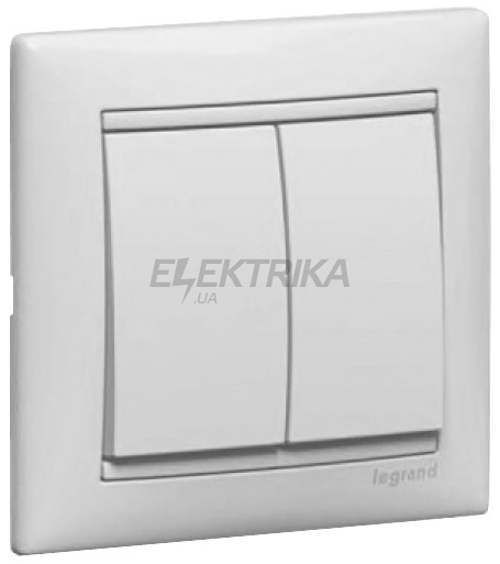 Перемикач на два напрямки, 2-клавішний, білий, IP 44, Valena