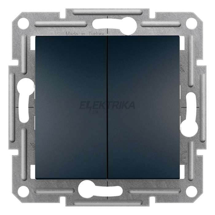 Вимикач двоклавішний кнопковий Schneider Electric Asfora антрацит (EPH1100171)